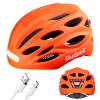 Gudook Bike Helmet Adult Helmets for Men/Women: with USB Rechargeable Front and Rear LED Light for Cycling Urban Commuter Casco para Bicicleta Lightweight Bicycle Helmet (Matte Orange, Large) view 1