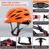 Gudook Bike Helmet Adult Helmets for Men/Women: with USB Rechargeable Front and Rear LED Light for Cycling Urban Commuter Casco para Bicicleta Lightweight Bicycle Helmet (Matte Orange, Large) view 4