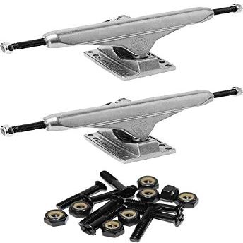 Caliber Trucks Standard Polished Skateboard Trucks - 5.75" Hanger 8.5" Axle with 1" Raven Black Hardware - Bundle of 2 items