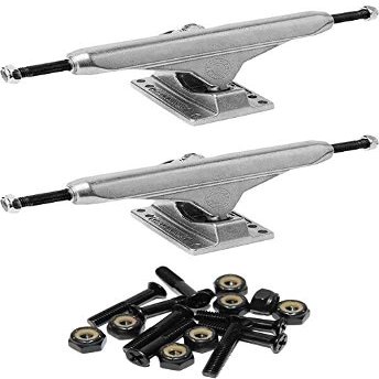 Caliber Trucks Standard Polished Skateboard Trucks - 5.75" Hanger 8.5" Axle with 1" Raven Black Hardware - Bundle of 2 items