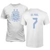 Argentina Soccer #7 De Paul World Football Adult Mens Unisex T-Shirt (White, 3X-Large) view 1