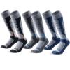 WEIERYA Ski Sock Merino Wool Ski Socks Mens Womens Skiing & Snowboarding Socks, Over The Calf (US, Alpha, X-Large, Regular, Regular, 3, Black Grey Blue) view 1
