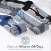 WEIERYA Ski Sock Merino Wool Ski Socks Mens Womens Skiing & Snowboarding Socks, Over The Calf (US, Alpha, X-Large, Regular, Regular, 3, Black Grey Blue) view 4