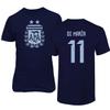 FLAURA Argentina Soccer #11 Di Maria World Football Adult Mens Unisex T-Shirt (Navy, 3X-Large) view 1