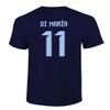 FLAURA Argentina Soccer #11 Di Maria World Football Adult Mens Unisex T-Shirt (Navy, 3X-Large) view 3