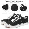 Women Canvas Sneaker Slip On Non Slip Casual Shoes Lace Up Canvas Low Top White Shoes Loafers for Women Fashion Black Sneaker Shoes(Black,US8.5) view 4