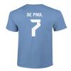 Argentina Soccer #7 De Paul World Football Adult Mens Unisex T-Shirt (Carolina Blue, 4X-Large) view 3