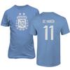 FLAURA Argentina Soccer #11 Di Maria World Football Adult Mens Unisex T-Shirt (Carolina Blue, 4X-Large) view 1