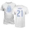 FLAURA Argentina Soccer #21 Dybala World Football Adult Mens Unisex T-Shirt (White, 4X-Large) view 1