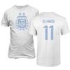 FLAURA Argentina Soccer #11 Di Maria World Football Adult Mens Unisex T-Shirt (White, 3X-Large) view 1
