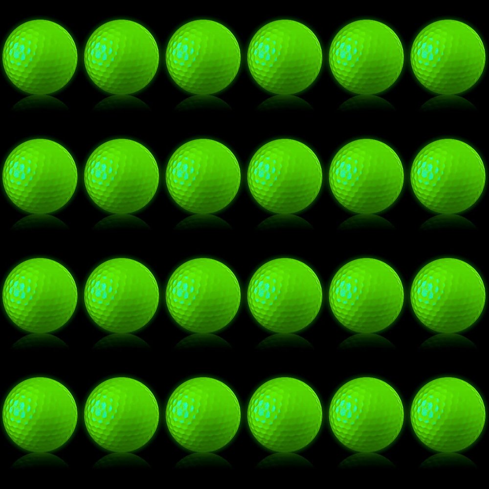 Deekin 24 Pcs Glow in The Dark Golf Balls for Night Sports Fluorescent Night Glow Golf Balls Gift Novelty Light up LED Stocking Stuffers for Men Women