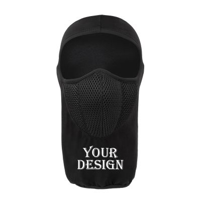 TopTie Custom Printing Cotton Balaclava Ski Mask with Breathable Windproof Mesh Cover Face-Black