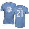 FLAURA Argentina Soccer #21 Dybala World Football Adult Mens Unisex T-Shirt (Carolina Blue, 5X-Large) view 1