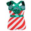 QinCiao Kids Girls Christmas Striped Candy Cane Unitard Ballet Dance Cheer Performance Costume Red 6 Years view 1