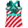 QinCiao Kids Girls Christmas Striped Candy Cane Unitard Ballet Dance Cheer Performance Costume Red 6 Years view 3