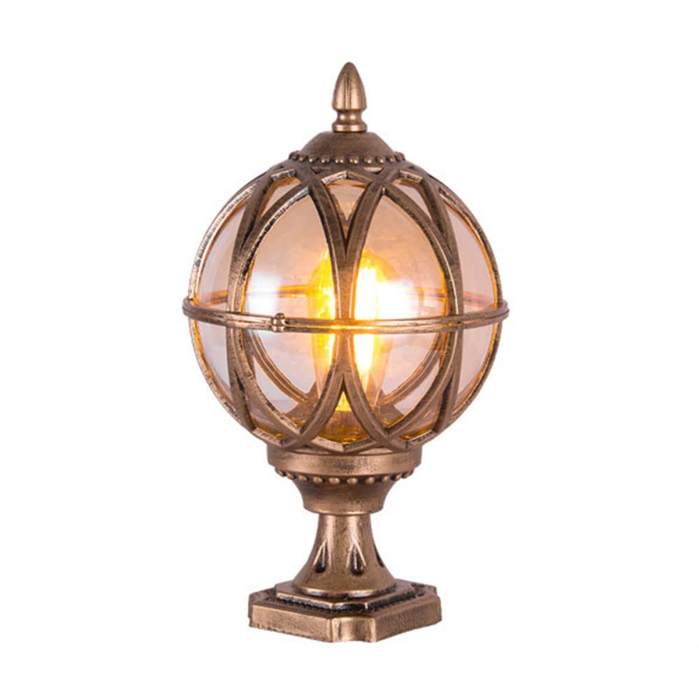 CHENKUI Door Decor Post Lights Lawn Exterior Column Head Lamp 1-lamp Outdoor Garden Post Light Fixtures Chinese Style Ancient House Landscape Pillar Light for Deck Garden Patio Villa Landscape