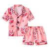 Kids Toddler Boy Girls Clothes Casual Cartoon Prints Short Sleeves Top Waist Shorts Footed Baby Pants (Red, 2-3 Years) view 1