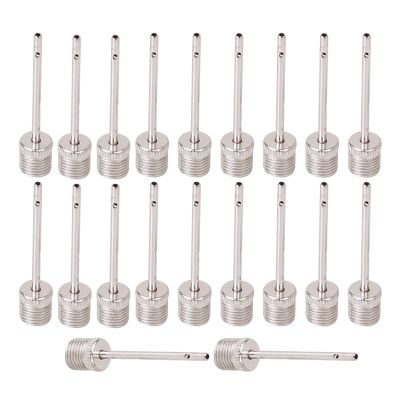 MOOKEENONE 20PCS Silver Sport Inflating Standard Size Needle Pin Nozzle Football Basketball Soccer Ball Air Pump