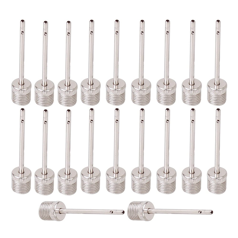 MOOKEENONE 20PCS Silver Sport Inflating Standard Size Needle Pin Nozzle Football Basketball Soccer Ball Air Pump