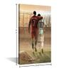 Cristiano Ronaldo and Lionel Messi Poster Framed Canvas Painting Picture Print Board Wall Decor Art Birthday Decorations Motivational Ready to Hang 36x24 in view 2