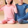 Hansber Kids Boys Girls Thermal Underwear Set Long Johns Base Layer Top with Pants Fall Winter Warm Outfits Blue 13-14 view 3