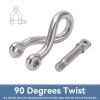5/16" (8mm) Stainless Steel 316 Twist Shackle Anchor Shackle Stainless Steel Shackle Heavy Duty Shackles Marine Twisted Clevis Lifting Hook Anchor Rigging Accessories view 4