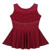 Kvysinly Girls Shiny Rhinestone Sleeveless Ballet Dance Gymnastic Leotard Tutu Dress Figure Ice Skating Dress Dancewear Burgundy 12 Years view 4