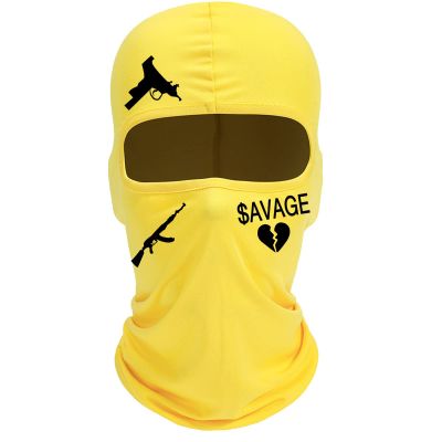 Single Hole Knit Cycling Head Cover Lightweight Ski Mask Exquisite Embroidery Yellow Classic Ski Mask Balaclava(Yellow,One Size)