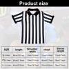Funtery 4 Pcs Referee Costume Set Kids Referee Hat Stripe Shirt Whistle and Penalty Flag for Football Games Party Accessory(Small) view 2