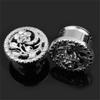 1Pairs Flower hollow stainless steel Ear Gauges Plugs Tunnels Expanders Stretcher Double Flared Piercing Body Jewelry Easy to Wear & Comfortable Earrings view 3