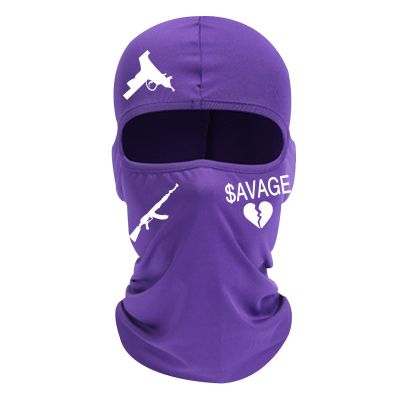 Single Hole Knit Cycling Head Cover Lightweight Ski Mask Exquisite Embroidery Purple Classic Ski Mask Balaclava(Purple,One Size)