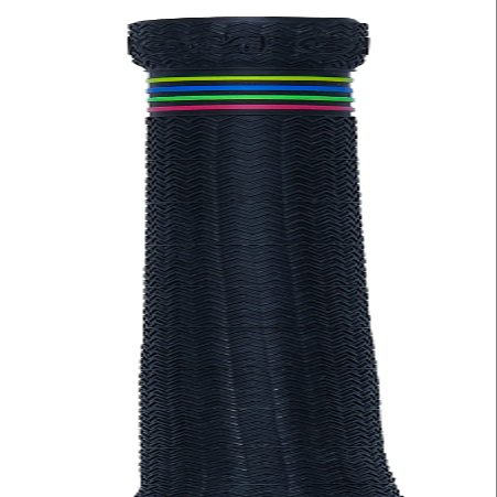 Gunn & Moore GM Cricket Bat Grips | HYPA | Premium Rubber Durable Zigzag Pattern | Suitable for Virtually All Handle Sizes - 12" Long | 12 Pack | Black with Four Colour Hoops