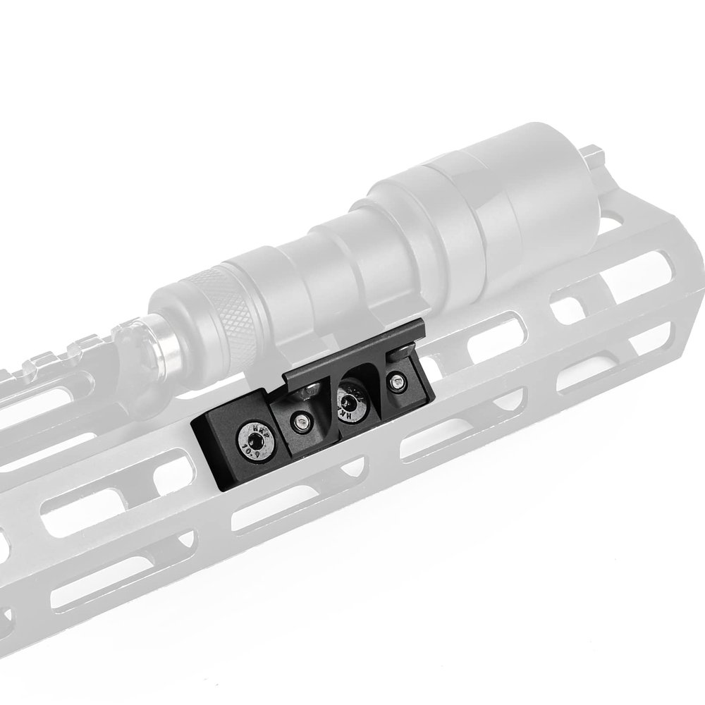 rdzzwxw Offset Light Mount, M300 M600 Series Tactical Flashlight Aluminum Optic Rail Mount Rollover Bracket, Suitable for Mlok/Keymod Rail