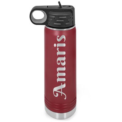 Personalized Water Bottles/Straw Vacuum Insulated Water Bottle Stainless Steel Sports Water Bottle 40 oz Maroon