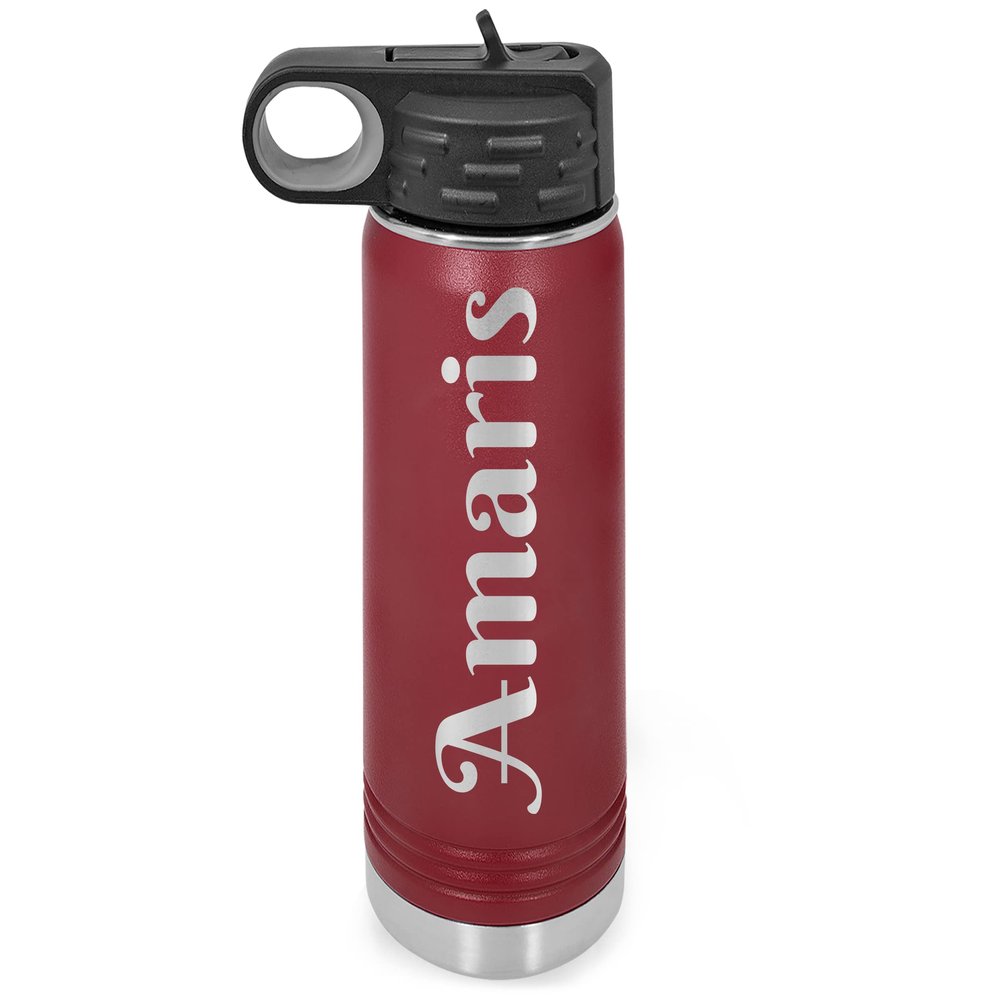 Personalized Water Bottles/Straw Vacuum Insulated Water Bottle Stainless Steel Sports Water Bottle 40 oz Maroon