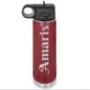 Personalized Water Bottles/Straw Vacuum Insulated Water Bottle Stainless Steel Sports Water Bottle 40 oz Maroon view 1