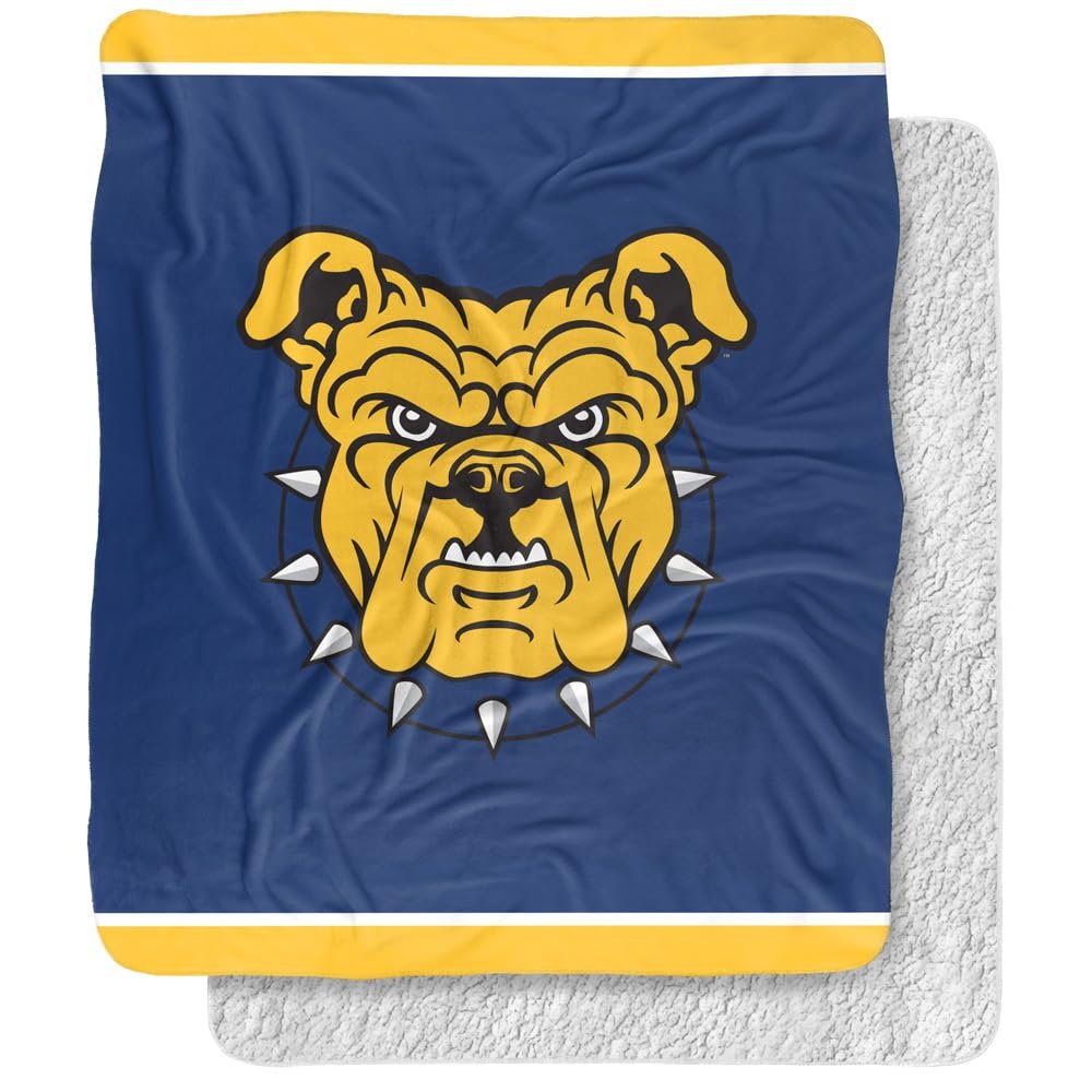 North Carolina A&T State University Blanket, 50"x60" Logo Dots Silky Touch Sherpa Back Super Soft Throw Blanket