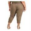Calvin Klein Womens Green Stretch Smocked Pocketed Belted Cropped Pants Plus 1X view 2