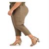 Calvin Klein Womens Green Stretch Smocked Pocketed Belted Cropped Pants Plus 1X view 3