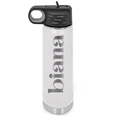 Personalized Water Bottles/Straw Vacuum Insulated Water Bottle Stainless Steel Sports Water Bottle 40 oz White