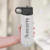 Personalized Water Bottles/Straw Vacuum Insulated Water Bottle Stainless Steel Sports Water Bottle 40 oz White view 3