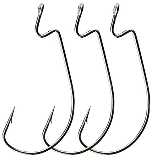 50pcs High Carbon Steel Fishing Hook Worm Hook Jig Bass Fishing Hooks for Saltwater Fishing Size: 1/0-5/0 (2/0)