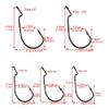 50pcs High Carbon Steel Fishing Hook Worm Hook Jig Bass Fishing Hooks for Saltwater Fishing Size: 1/0-5/0 (2/0) view 3