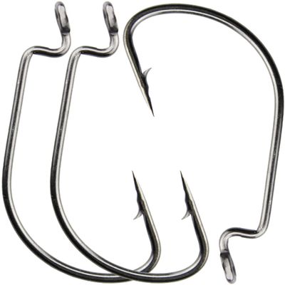 100pcs Wide Gap Worm Hook Jig Bass Fishing Hooks High Carbon Steel Fishing Hook for Saltwater Fishing Size: 1/0-5/0 (4/0)