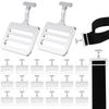 Fabbay 12 Sets Shoulder Pad T Hook with Elastic Strap,Include Silver Metallic Football T Hook for Youth Adult Football Shoulder Pad Straps (1.5 Inch) view 1