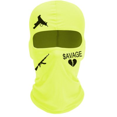 Single Hole Knit Cycling Head Cover Lightweight Ski Mask Exquisite Embroidery Green Classic Ski Mask Balaclava(Green,One Size)