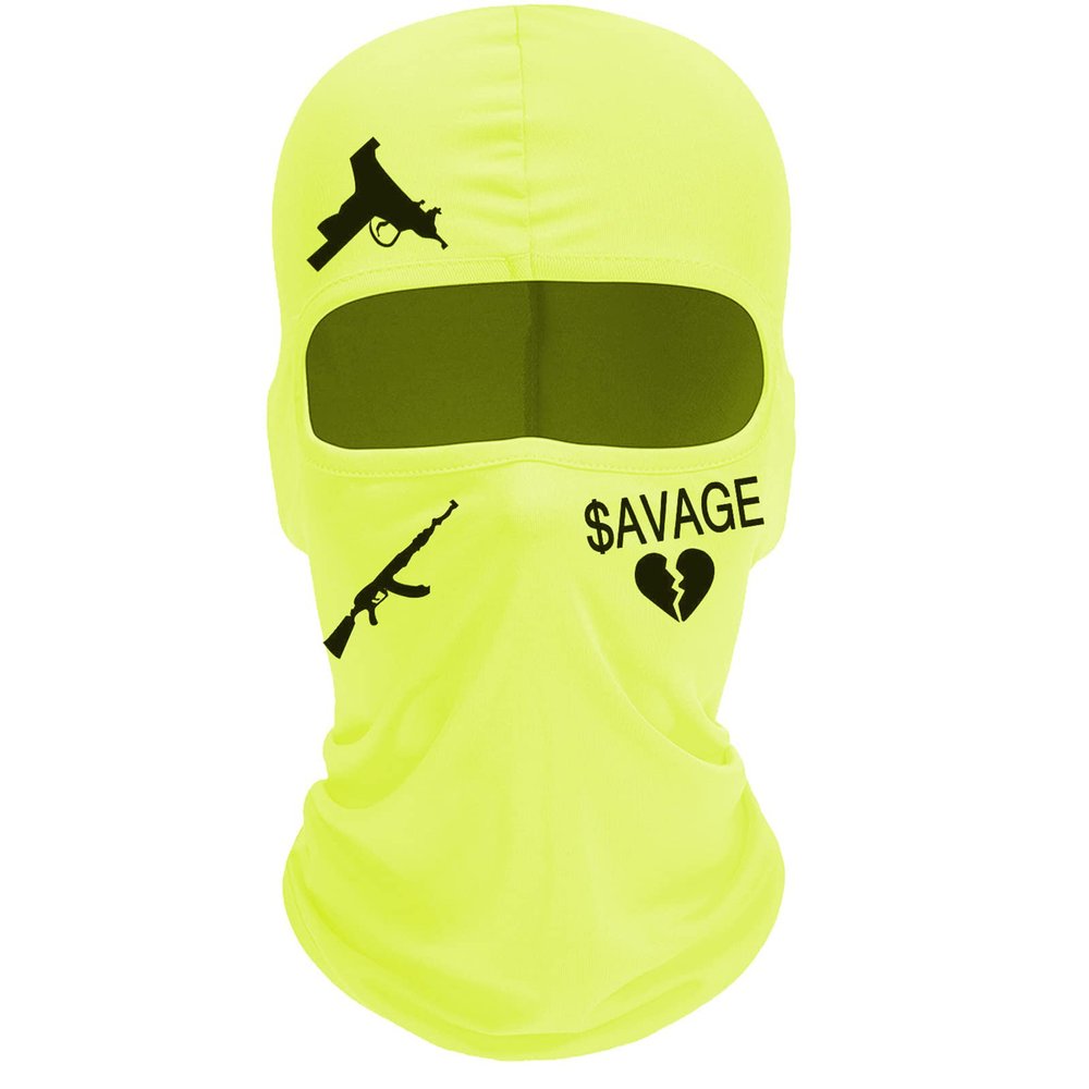 Single Hole Knit Cycling Head Cover Lightweight Ski Mask Exquisite Embroidery Green Classic Ski Mask Balaclava(Green,One Size)