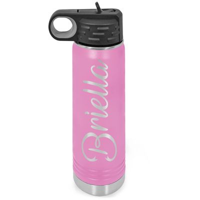 Personalized Water Bottles/Straw Vacuum Insulated Water Bottle Stainless Steel Sports Water Bottle 40 oz Pink