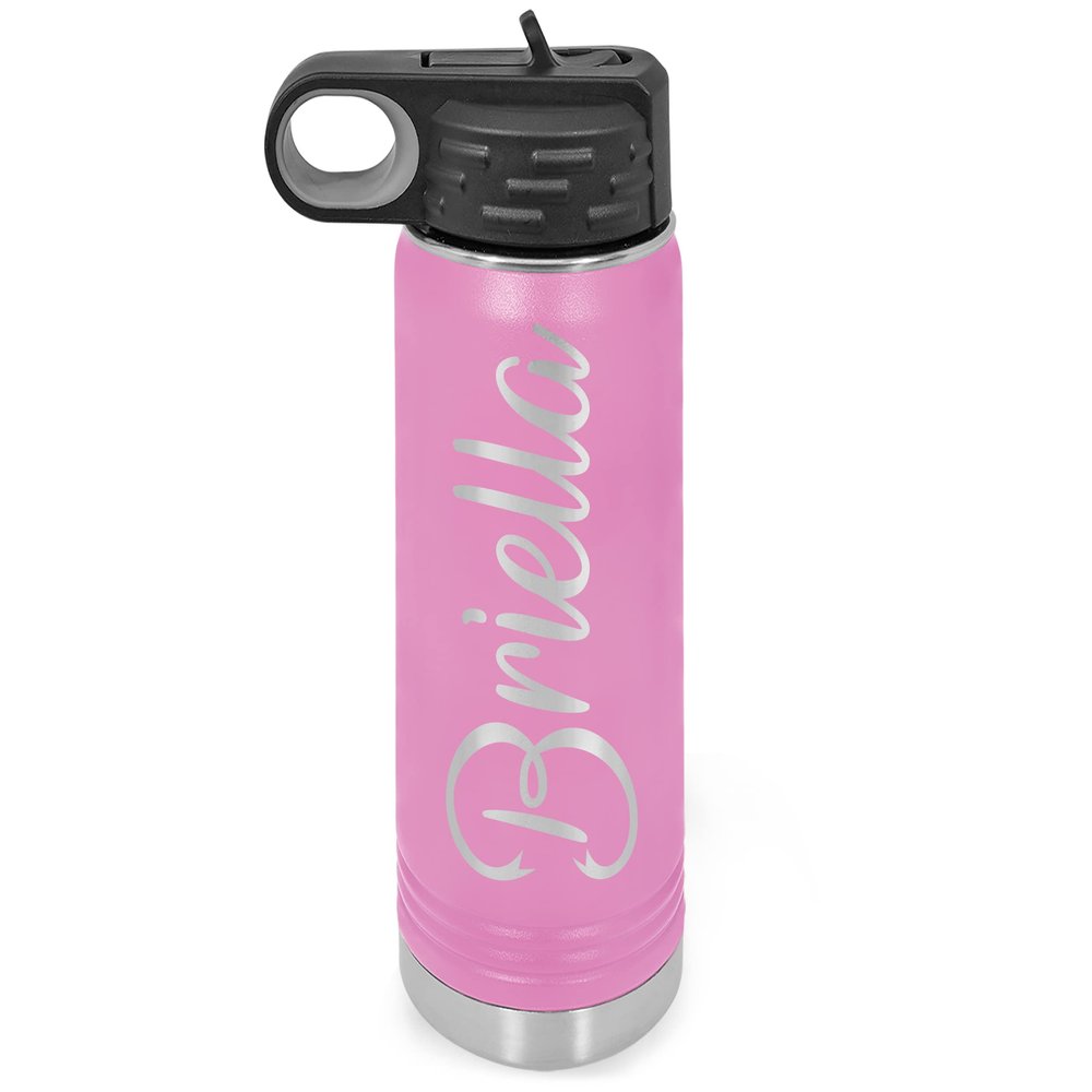 Personalized Water Bottles/Straw Vacuum Insulated Water Bottle Stainless Steel Sports Water Bottle 40 oz Pink