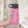 Personalized Water Bottles/Straw Vacuum Insulated Water Bottle Stainless Steel Sports Water Bottle 40 oz Pink view 3